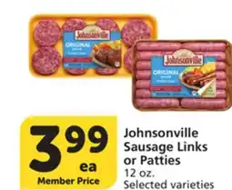 Vons Johnsonville Sausage Links or Patties offer