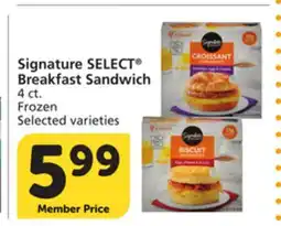 Vons Signature SELECT Breakfast Sandwich offer