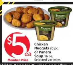 Vons Chicken Nuggets 20 pc. or Panera Soup 16 oz offer