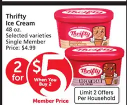 Vons Thrifty Ice Cream offer