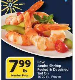 Vons Raw Jumbo Shrimp & Deveined Peeled Tail On offer