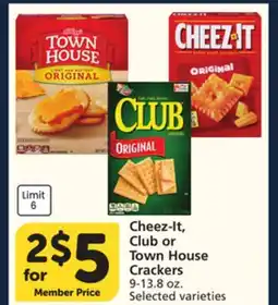 Vons Cheez-It, Club or Town House Crackers offer