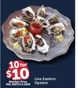 Vons Live Eastern Oysters offer