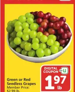 Albertsons Green or Red Seedless Grapes offer