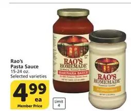 Albertsons Rao's Pasta Sauce offer