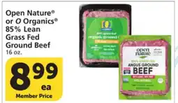 Albertsons Open Nature or O Organics 85% Lean Grass Fed Ground Beef offer