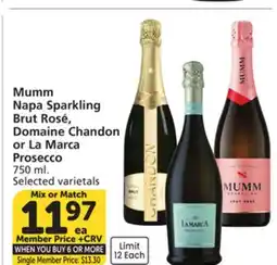 Albertsons Mumm Napa Sparkling Brut Rosé, Domaine Chandon or La Marca Prosecco offer