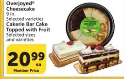 Albertsons Overjoyed Cheesecake 9 in. Cakerie Bar Cake Topped with Fruit offer