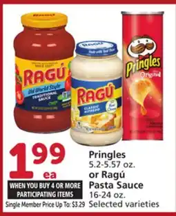 Albertsons Pringles 5.2-5.57 oz. or Ragú Pasta Sauce 16-24 oz offer
