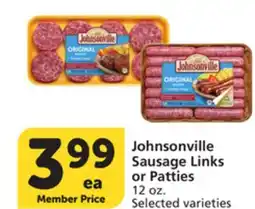 Albertsons Johnsonville Sausage Links or Patties offer