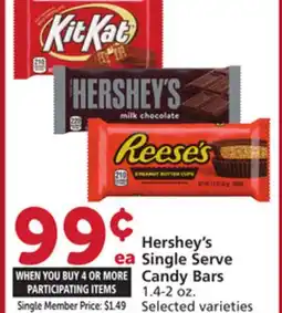 Albertsons Hershey's Single Serve Candy Bars offer