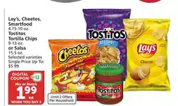 Albertsons Lay's, Cheetos, Smartfood 4.75-10 oz. Tostitos Tortilla Chips 9-13 oz. or Salsa 15.5 oz offer