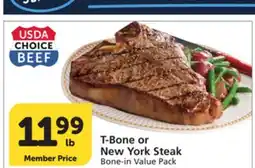 Albertsons T-Bone or New York Steak offer