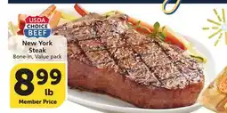 Albertsons New York Steak offer