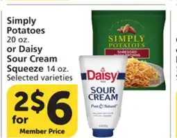 Albertsons Simply Potatoes 20 oz. or Daisy Sour Cream Squeeze 14 oz offer