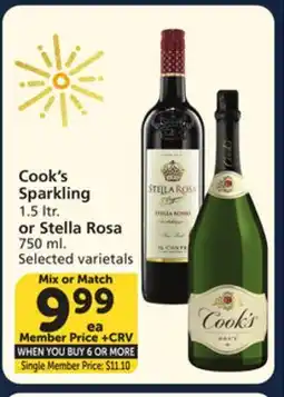 Albertsons Cook's Sparkling 1.5 ltr. or Stella Rosa 750 ml offer