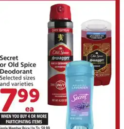Albertsons Secret or Old Spice Deodorant offer