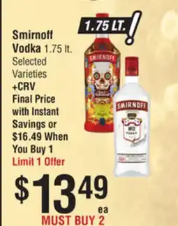 Smart & Final Smirnoff Vodka offer