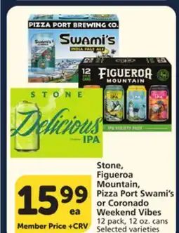 Albertsons Stone, Figueroa Mountain, Pizza Port Swami's or Coronado Weekend Vibes offer