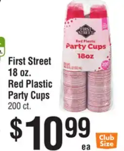 Smart & Final First Street Red Plastic Party Cups offer