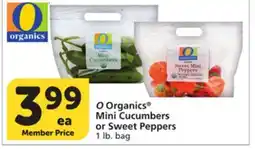 Albertsons O Organics Mini Cucumbers or Sweet Peppers offer