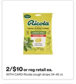 CVS Ricola cough drops offer