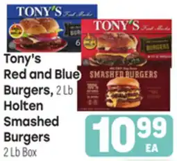 Tony’s Fresh Market Tony's Red and Blue Burgers, 2 Lb., Holten Smashed Burgers 2 Lb Box offer