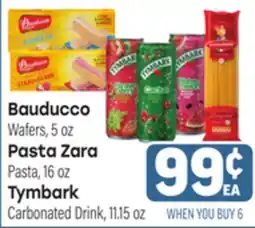 Tony’s Fresh Market Bauducco Wafers, 5oz, Pasta Zara Pasta, 16 oz, Tymbark Carbonated Drink, 11.15 oz offer