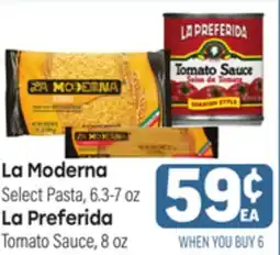 Tony’s Fresh Market La Moderna Select Pasta, 6.3-7oz, La Preferida Tomato Sauce, 8oz offer