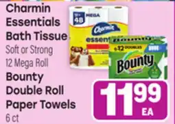 Tony’s Fresh Market Charmin Essentials Bath Tissue Soft or Strong 12 Mega Roll Bounty Double Roll Paper Towels 6 ct offer