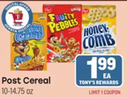 Tony’s Fresh Market Post Cereal offer