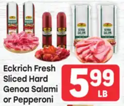 Tony’s Fresh Market Eckrich Fresh Sliced Hard Genoa Salami or Pepperoni offer