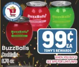 Tony’s Fresh Market BuzzBalls Cocktails offer