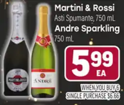 Tony’s Fresh Market Martini & Rossi Asti Spumante, 750 mL, Andre Sparkling 750 mL offer