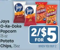 Tony’s Fresh Market Jays O-Ke-Doke Popcorn 7.5oz Potato Chips, 7.5oz offer