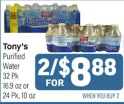 Tony’s Fresh Market Tony's Purified Purified Water offer