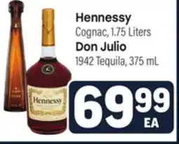 Tony’s Fresh Market Hennessy Cognac, 1.75 Liters Don Julio 1942 Tequila, 375 mL offer