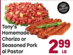 Tony’s Fresh Market Tony's Homemade Chorizo or Seasoned Pork al Pastor offer