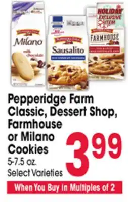 Jewel-Osco Pepperidge Farm Classic, Dessert Shop, Farmhouse or Milano Cookies offer