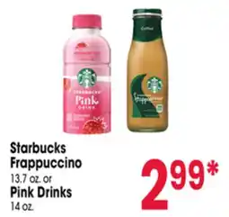 Jewel-Osco Starbucks Frappuccino 13.7 oz. or Pink Drinks 14 oz offer