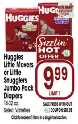 Jewel-Osco Huggies Little Movers Little Movers or Little Snugglers Jumbo Pack Diapers offer
