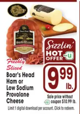 Jewel-Osco Boar's Head Ham or Low Sodium Provolone Cheese offer