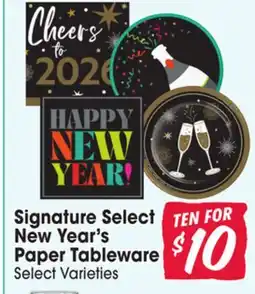 Jewel-Osco Signature Select New Year's New Year's Paper Tableware offer