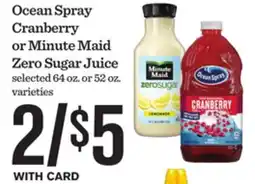 Mariano's Ocean Spray Cranberry or Minute Maid Zero Sugar Juice offer