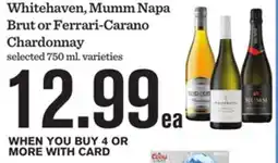 Mariano's Whitehaven, Mumm Napa Brut or Ferrari-Carano Chardonnay offer