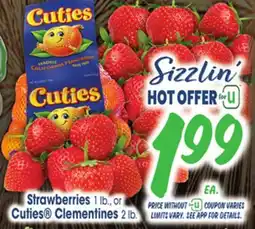 Jewel-Osco Strawberries 1 lb., or Cuties Clementines 2 lb offer