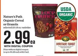 Mariano's Nature's Path Organic Cereal or Granola offer