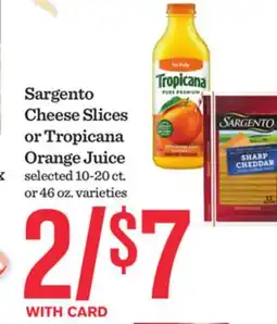 Mariano's Sargento Cheese Slices or Tropicana Orange Juice offer