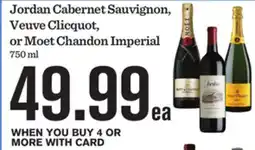 Mariano's Jordan Cabernet Sauvignon, Veuve Clicquot, or Moet Chandon Imperial offer