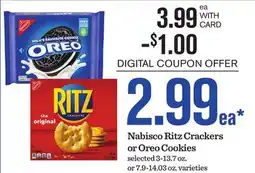 Mariano's Nabisco Ritz Crackers or Oreo Cookies offer